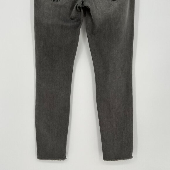 Mother Womens Looker Ankle Fray Skinny Jean Size 26 Gray Denim Distressed USA - Picture 7 of 16
